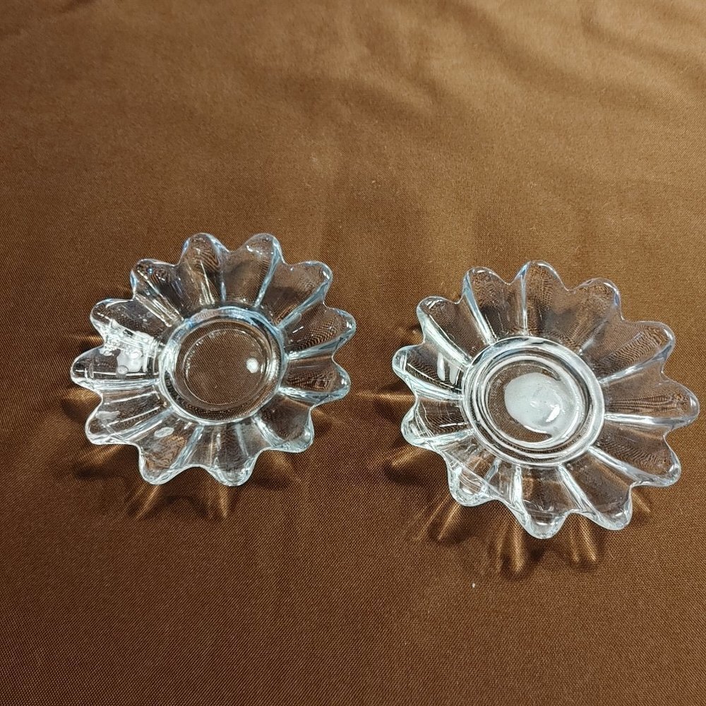 Vintage Clear Glass Scalloped Rim Candy Bowl Dish